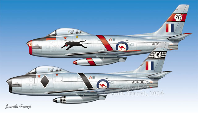 1/72  Decals-Avon Sabre RAAF Marksmen/Black Panthers Aerobatic Teams DEK L'sII 